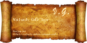 Valuch Gábor névjegykártya