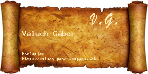 Valuch Gábor névjegykártya